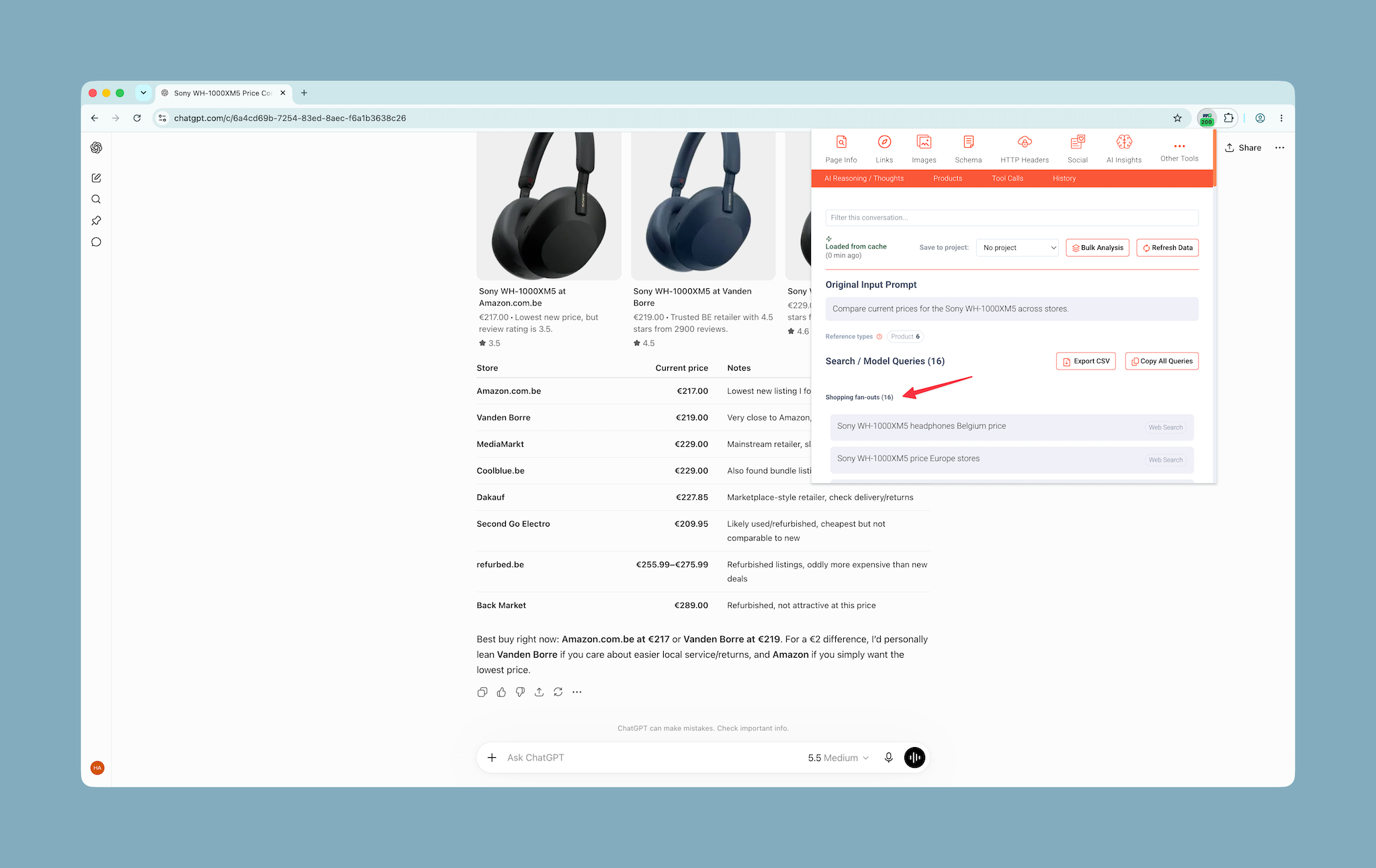 capturing the intent category in ChatGPT